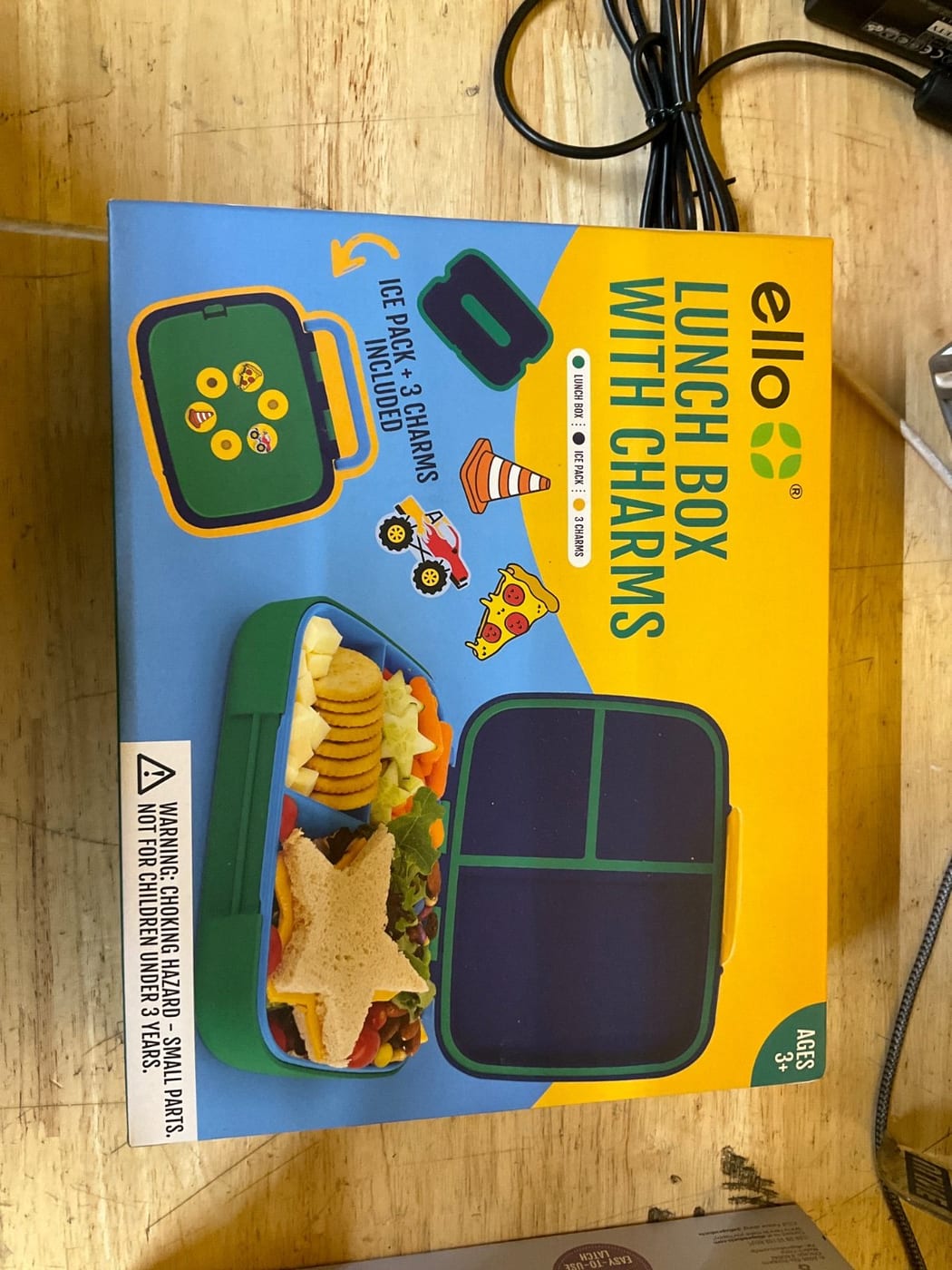 Ello Lunch Box with Charms and Ice Pack, Green