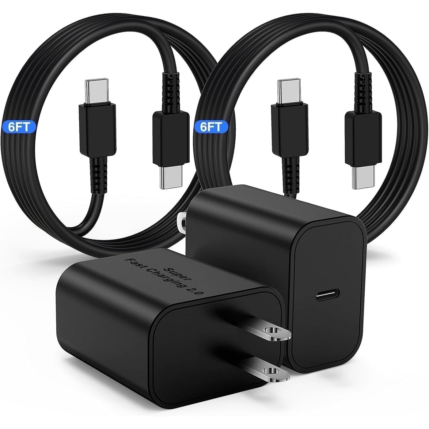pukerehab 2-Pack 45W USB-C Fast Charger + 6ft