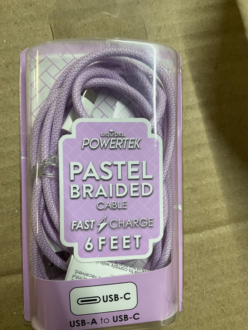 Liquipel Powertek Pastel Braided USB-C Cable 6ft