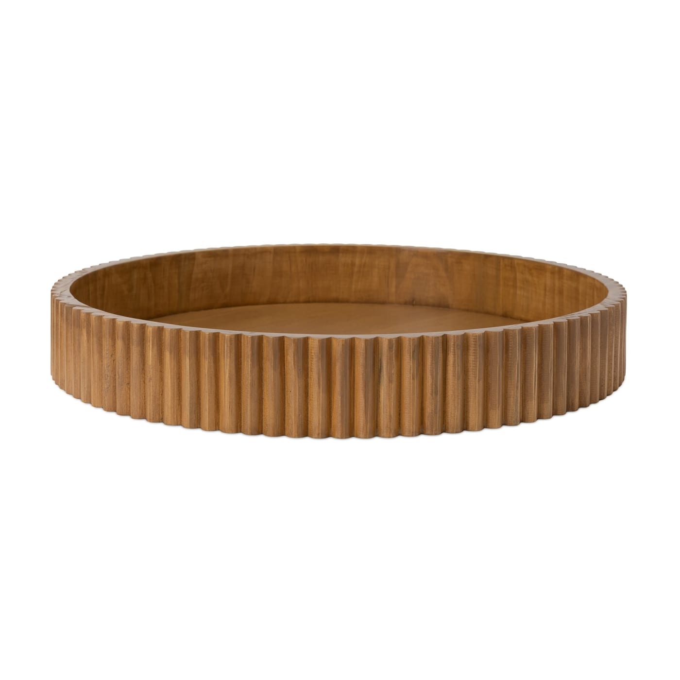 Better Homes & Gardens Ribbed Wood Round Tray