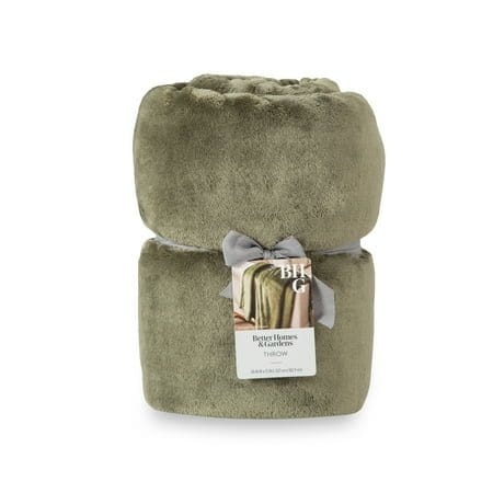 Better Homes & Gardens Plush Throw 50x72 Green