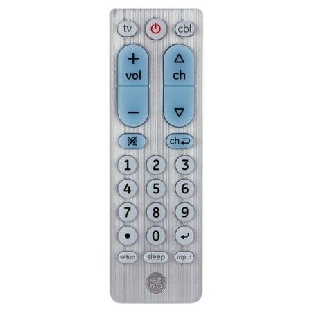 GE 2-Device Big Button Universal Remote, Silver