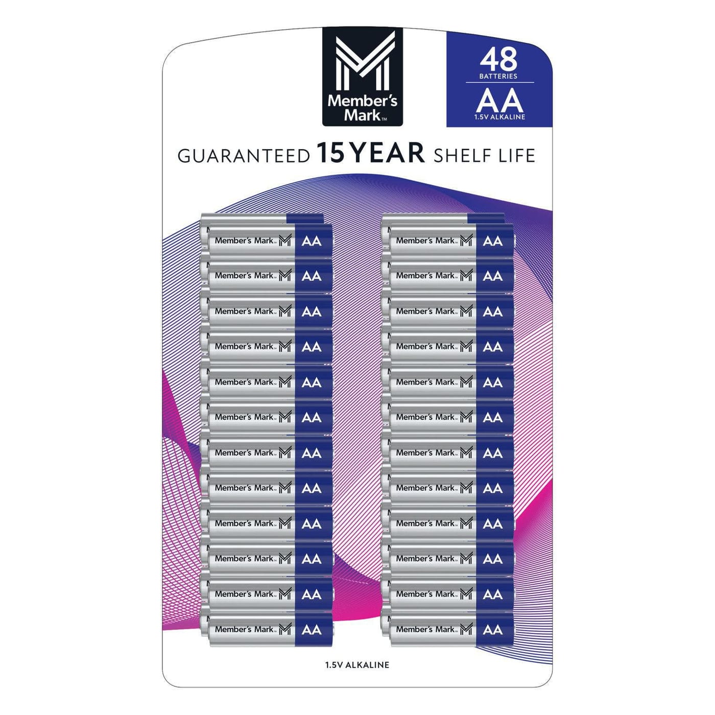 Member's Mark AA Alkaline Batteries, 48 Pack