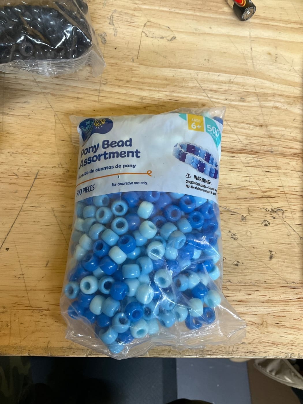 Hello Hobby Pony Beads, Blue Mix, 500 Pieces