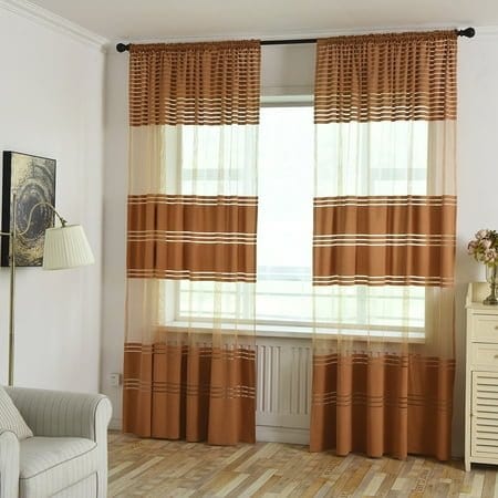 TWOPAGES Pinch Pleat Linen Curtain 26x24 in