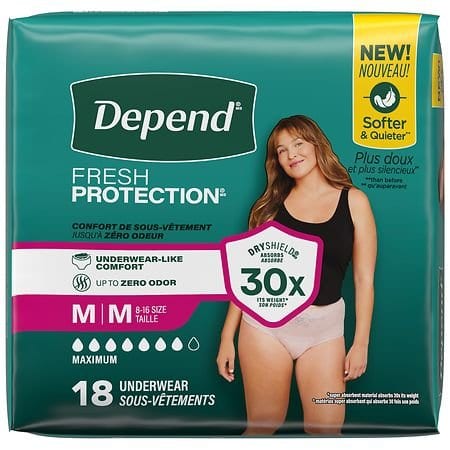 Depend Fresh Protection Underwear Medium 18 Ct