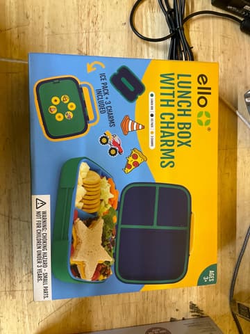 Ello Lunch Box with Charms and Ice Pack, Green