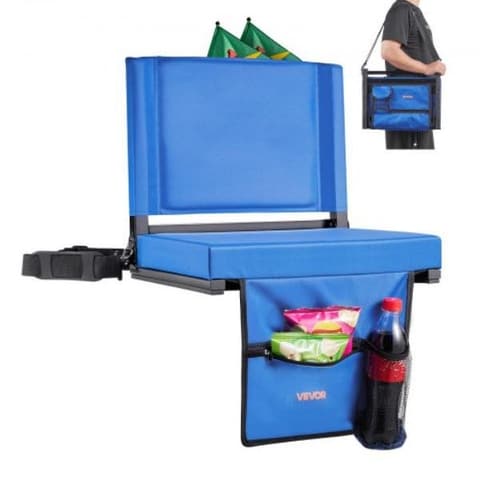 Folding Stadium Seat with Back and Cup Holders