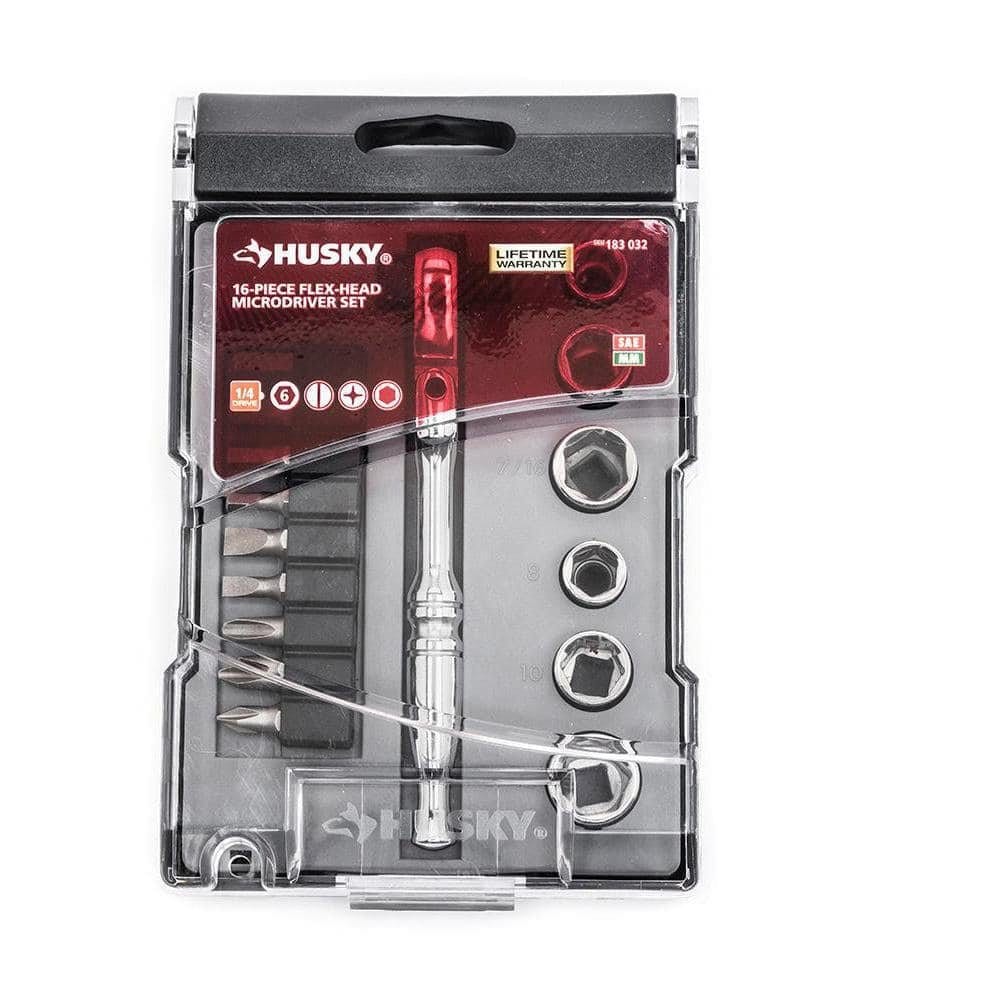 Husky 16-Pc Flex-Head Microdriver Set SAE/Metric