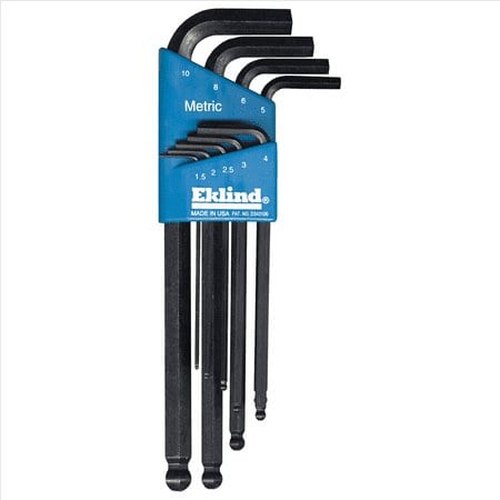9-Piece Long Ball-End Metric Hex Key Wrench Set
