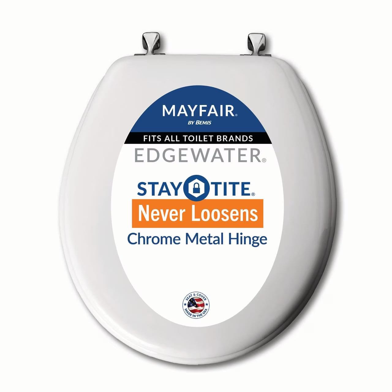 Mayfair Edgewater Round Toilet Seat, White