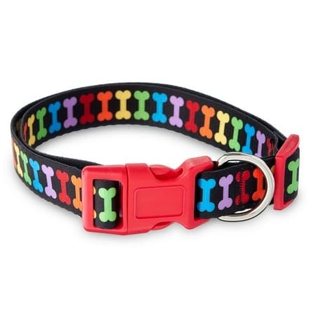 Vibrant Life Bone Print Dog Collar Large Multi