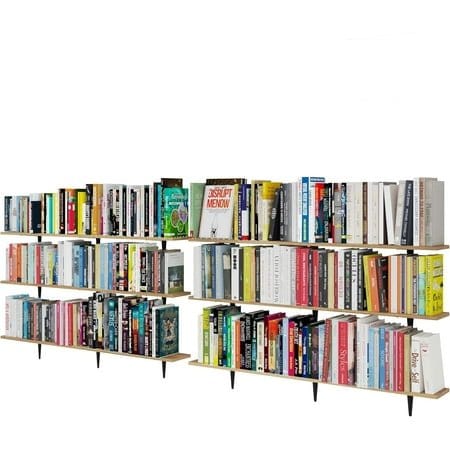 Sorbus 55in Floating Wall Shelf Mahogany