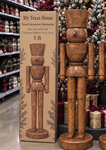 My Texas House 5ft Wood Nutcracker Dark Natural