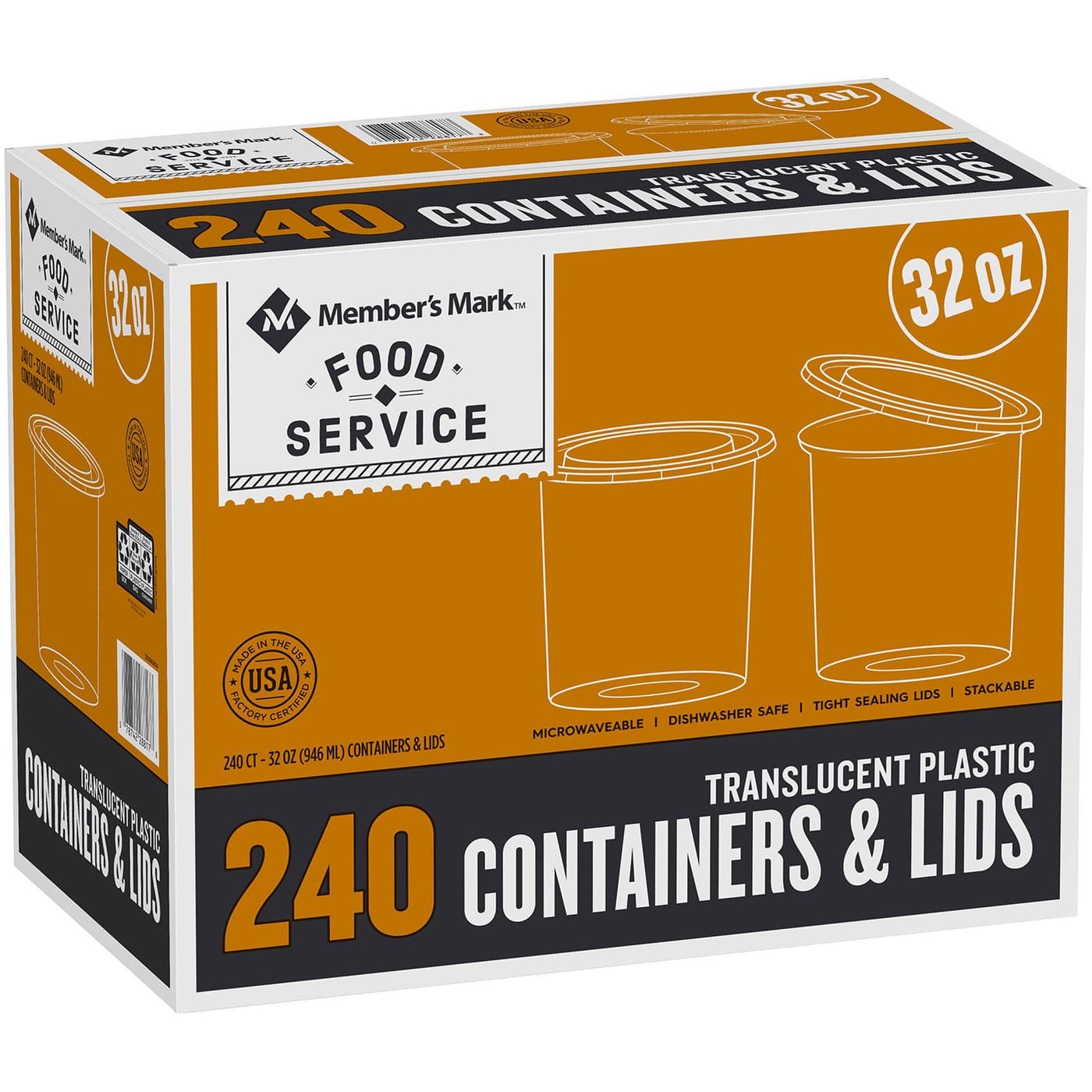 Member's Mark 32 oz Plastic Containers w/ Lids