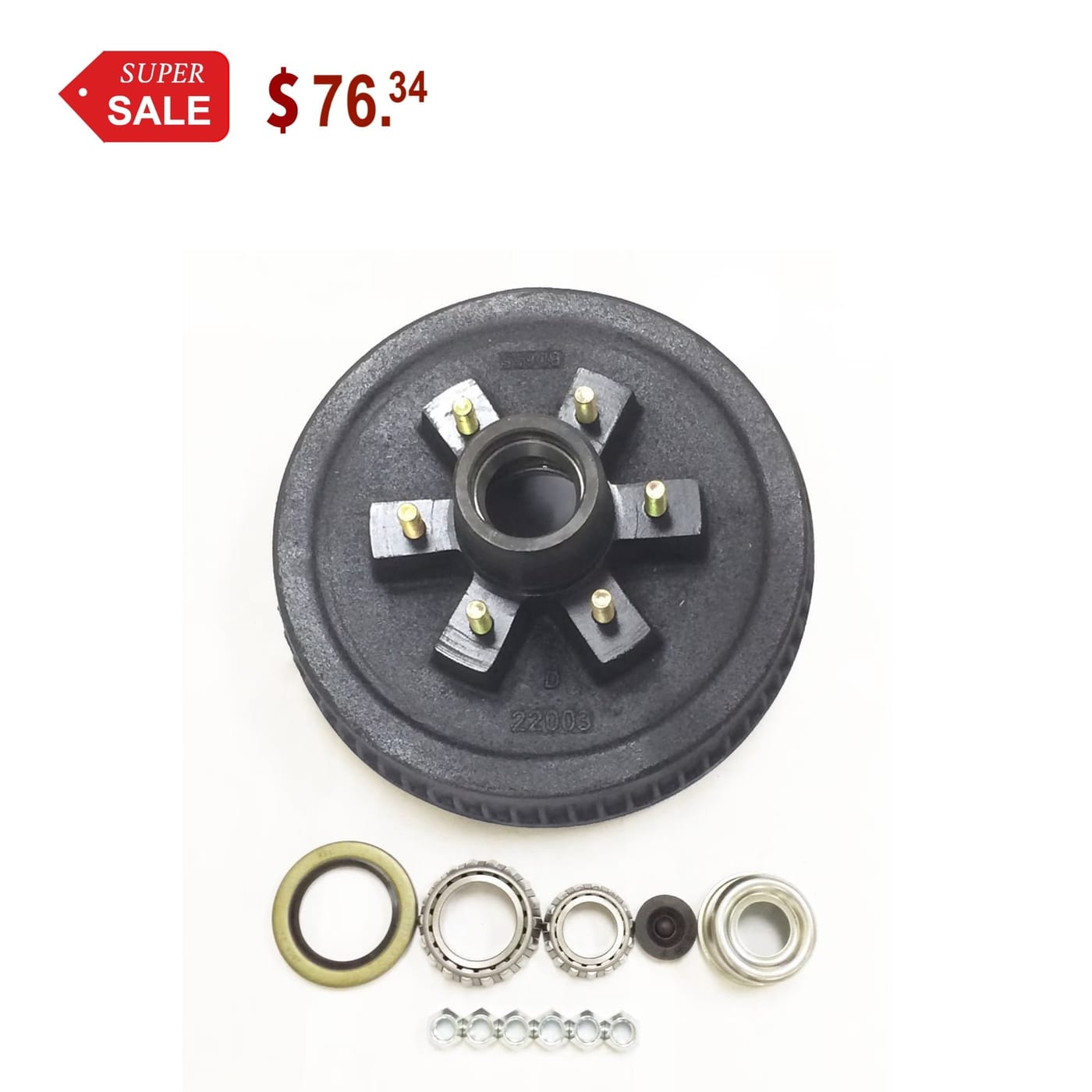 LIBRA 10" x 2-1/4" Trailer Brake Drum, 5 on 4.5"