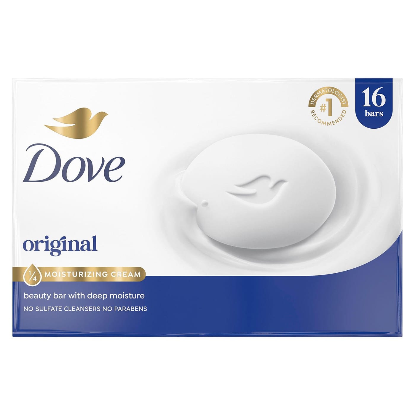 Dove Beauty Bar Soap Original 3.75 oz, 16 ct