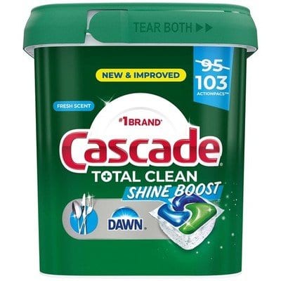 Cascade Total Clean Shine Boost ActionPacs 103ct