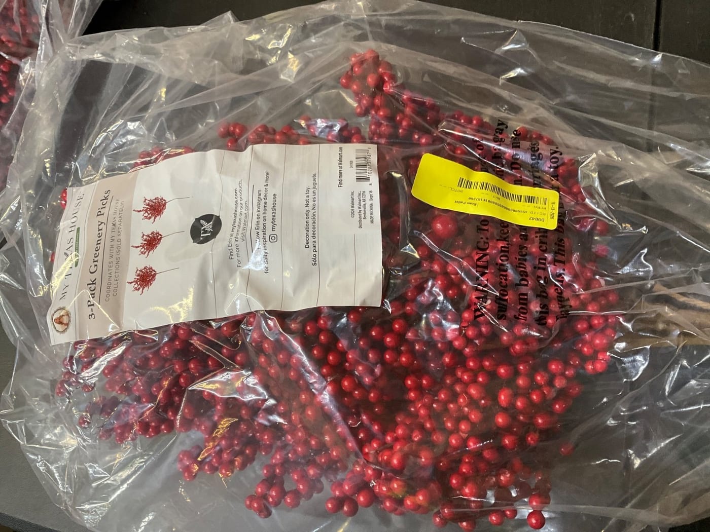 My Texas House 3-Pack Red Berry Christmas Picks