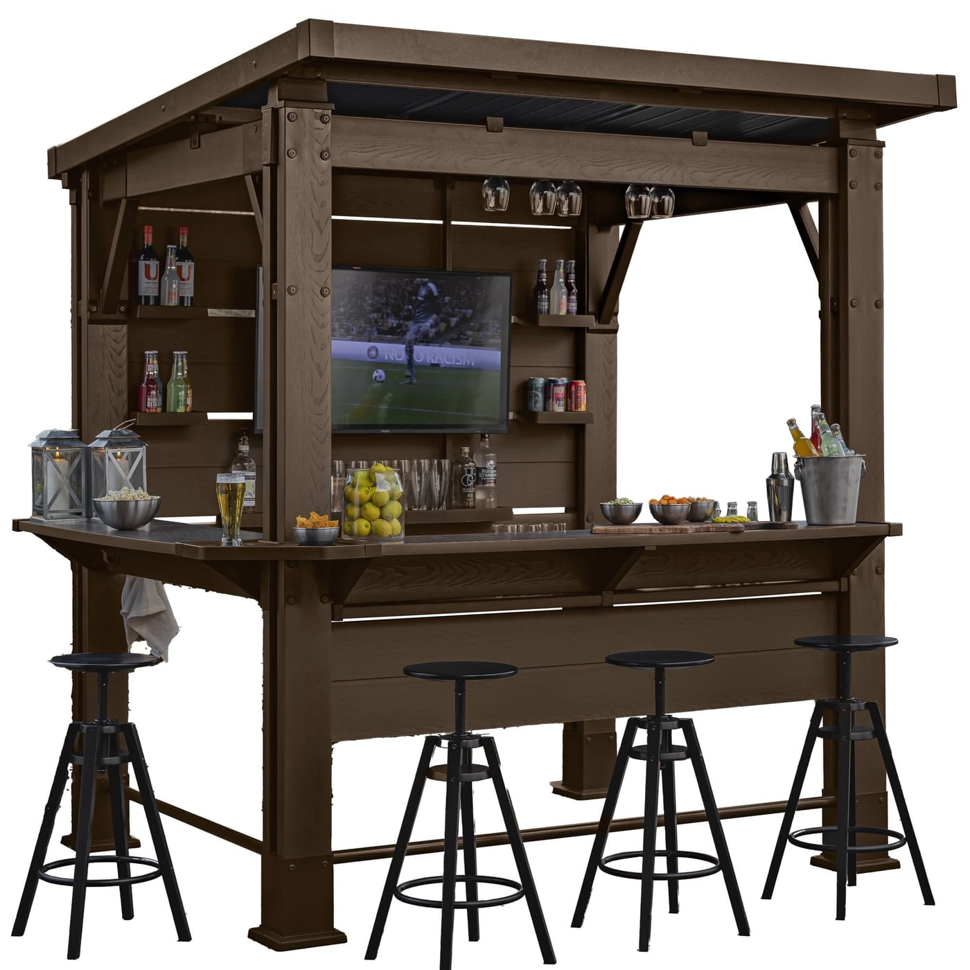 Keter 6x7 Pine Bar Gazebo with Bar Counter