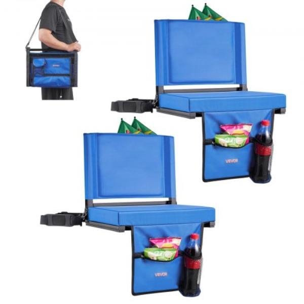 Folding Stadium Seat with Back and Cup Holders