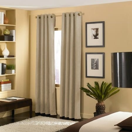 TwoPages Cream Linen-Look Curtain Panel