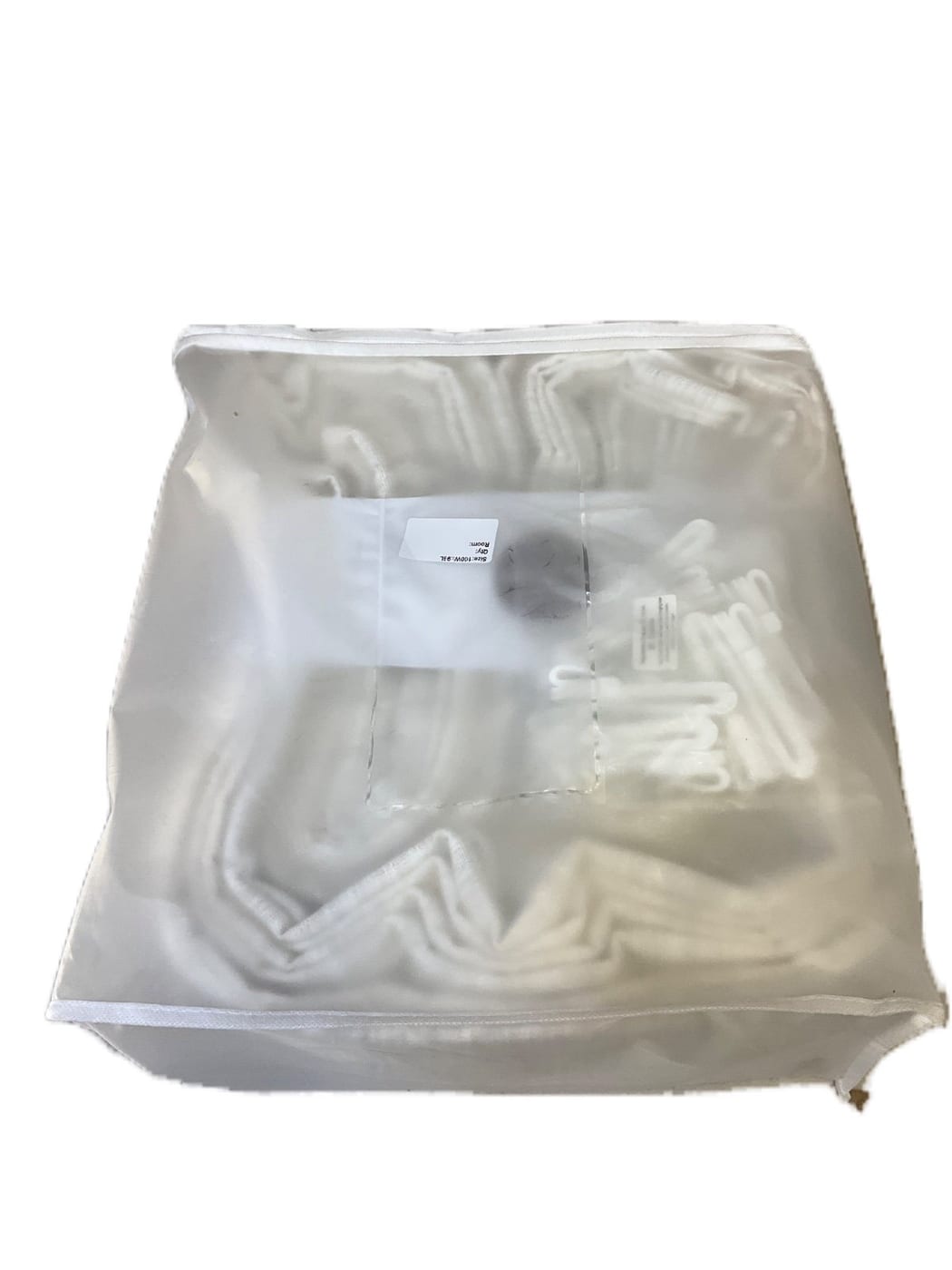 White Curtain Panels Set in Zippered Storage Bag