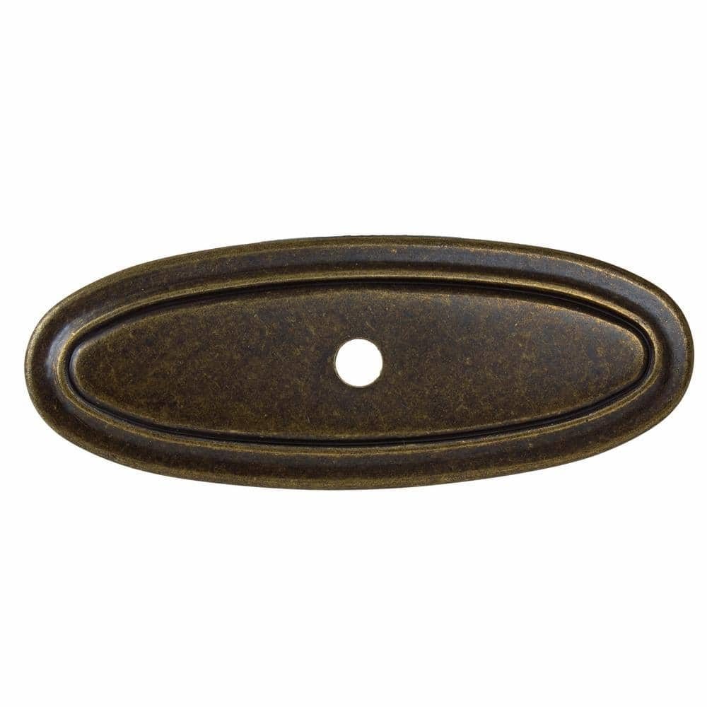 GlideRite 3 in. Antique Brass Oblong Back Plates