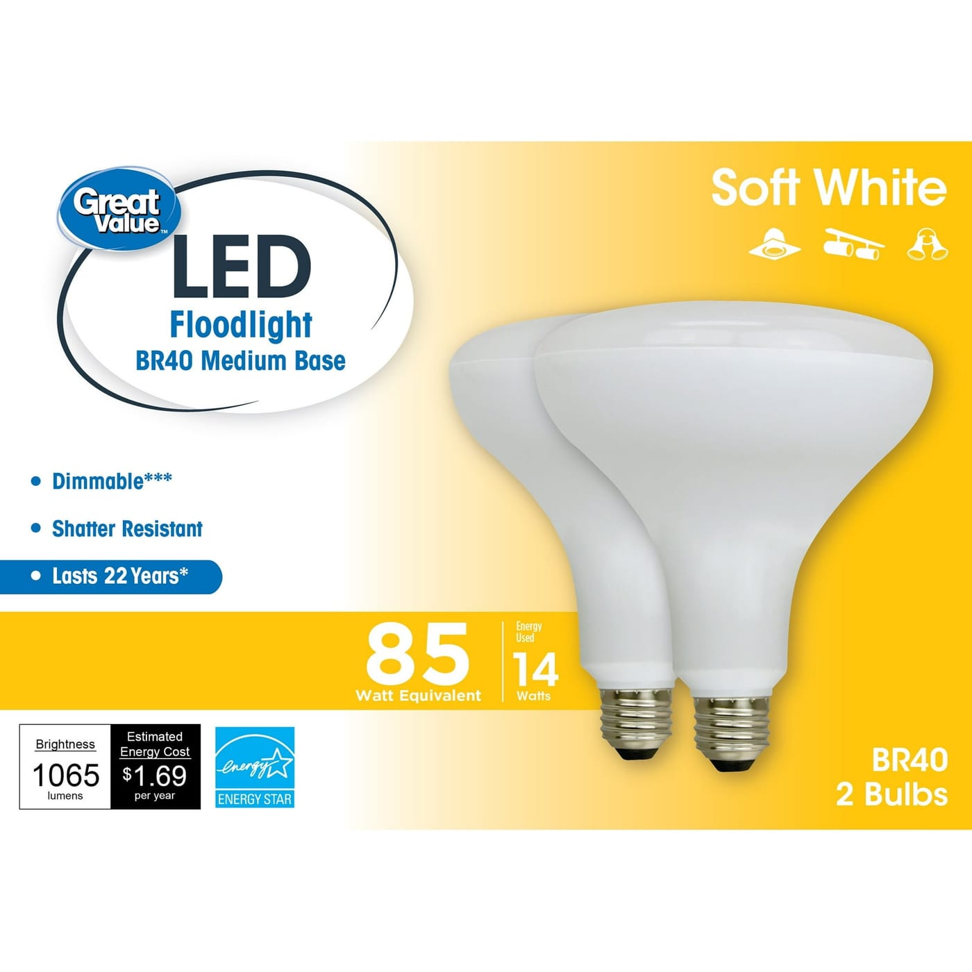 Great Value LED Light Bulb, 14W (85W Equivalent) B