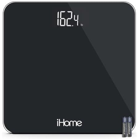 iHome Digital Bathroom Scale 397 lb, LED, Black