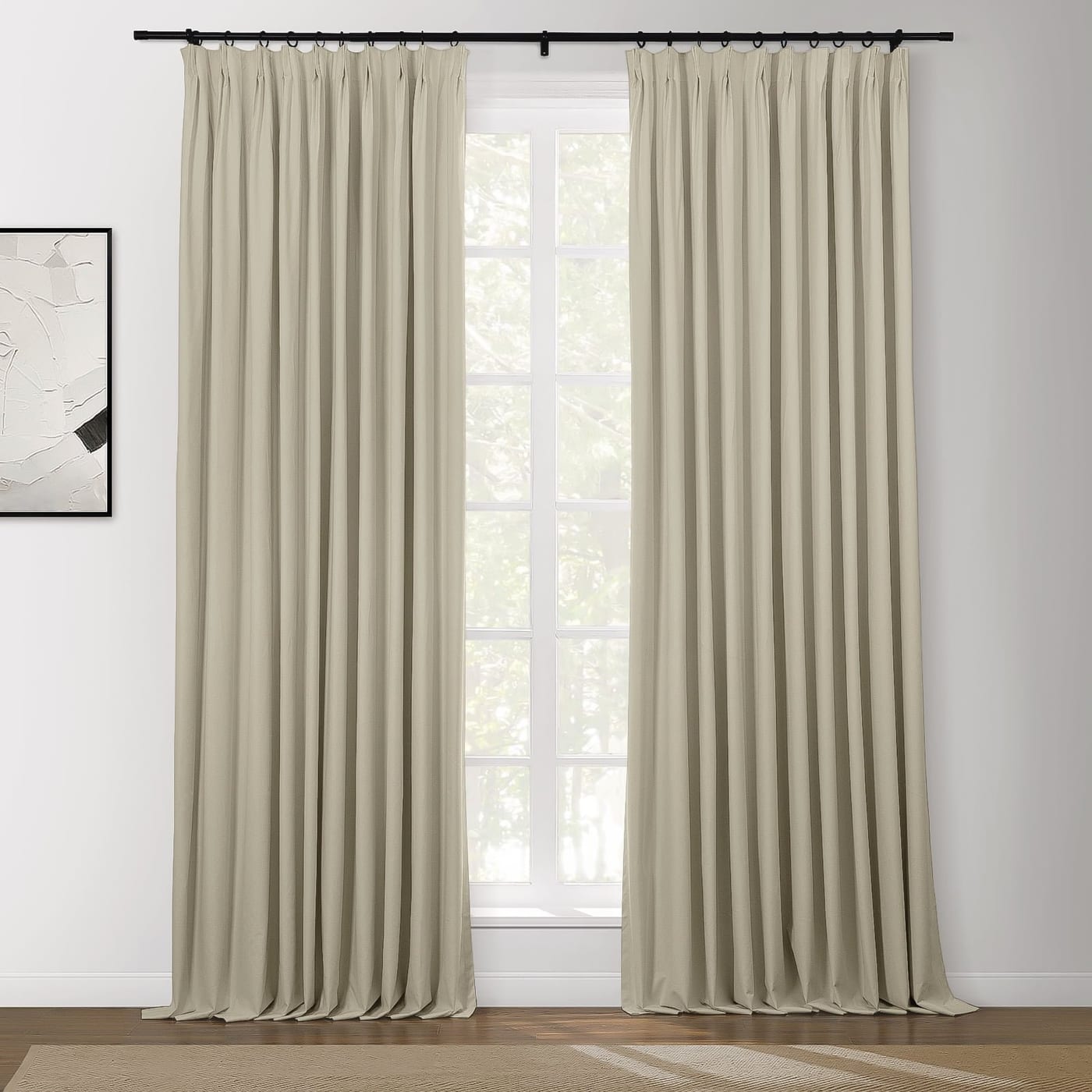 TWOPAGES Flynn Pinch Pleat Curtain 40x96 Natural