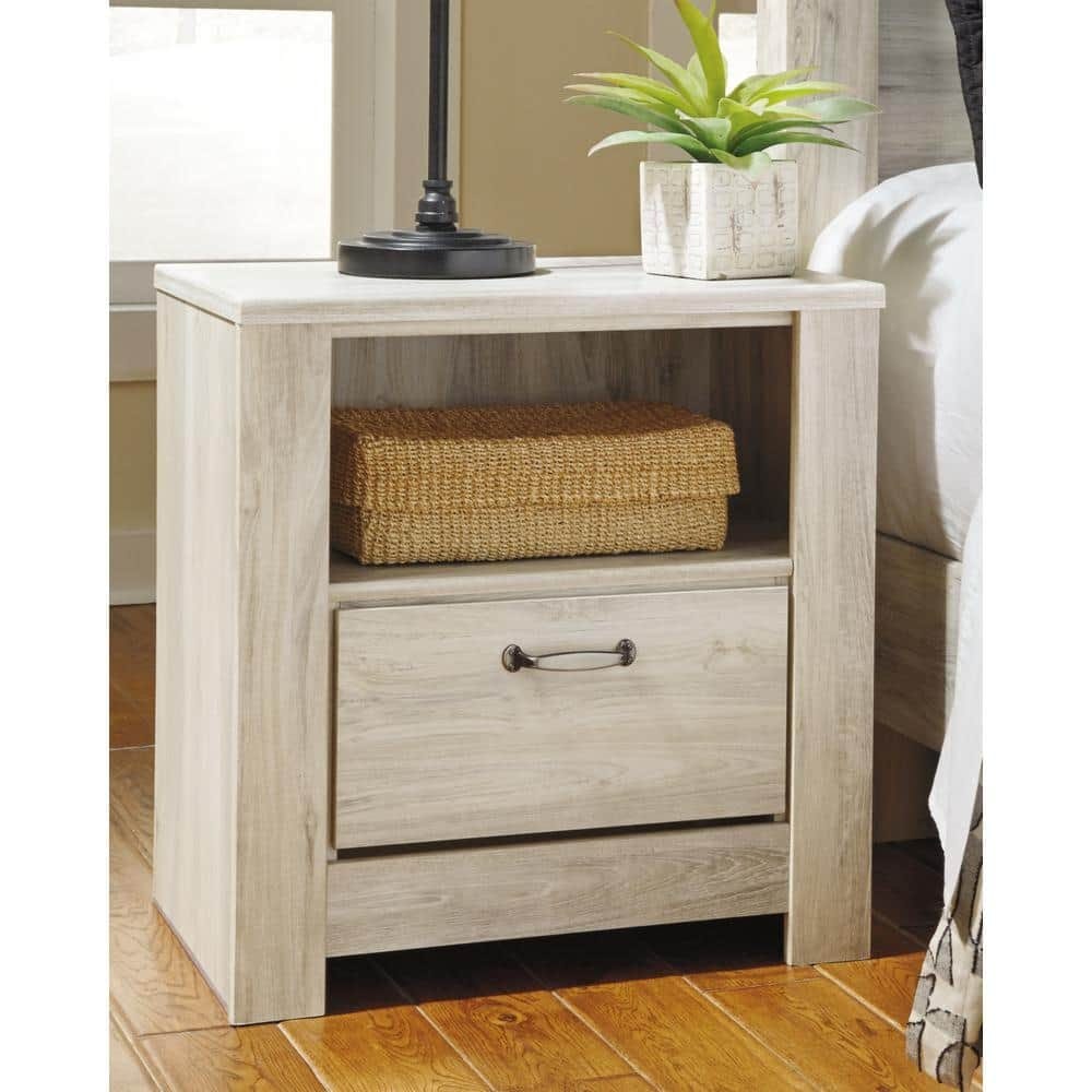 Ashley Bellaby 1-Drawer Nightstand White Oak