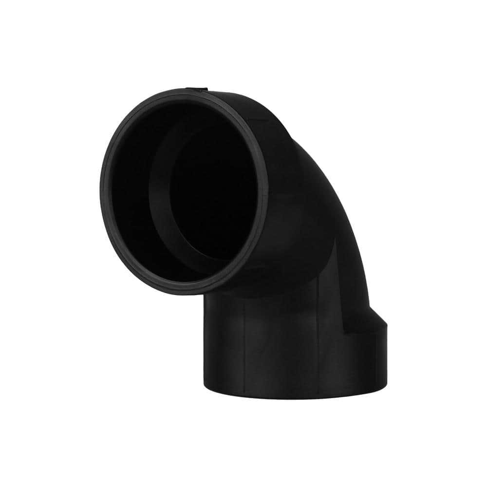 Black ABS DWV 90-Degree Elbow Pipe Fitting