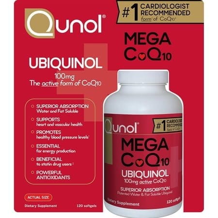 Qunol Mega Ubiquinol CoQ10 100mg 120 Softgels