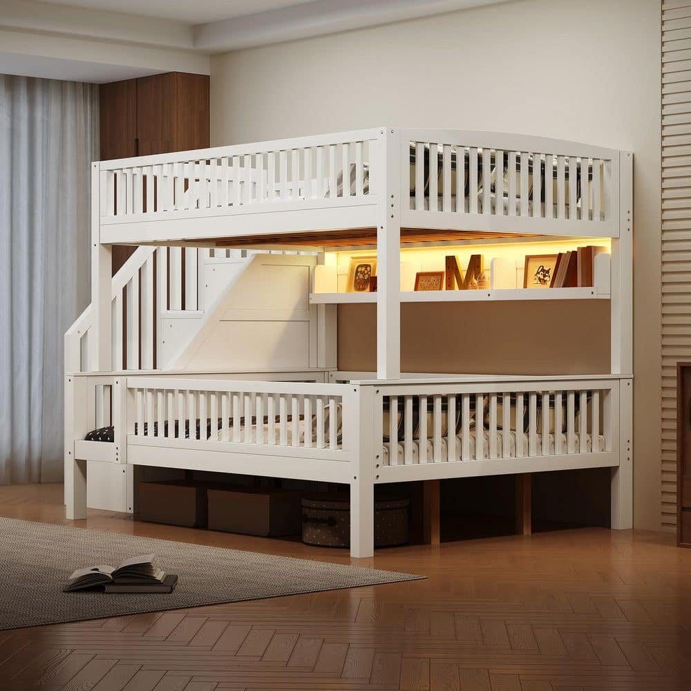 Harper&Bright Full XL Over Queen Bunk Bed Walnut