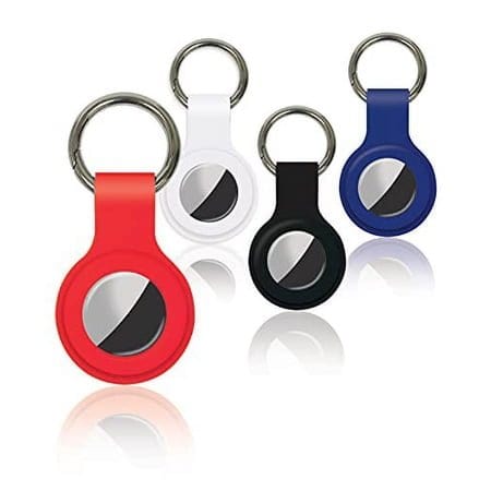 Silicone AirTag Holder Cases with Key Rings, 4 Pk