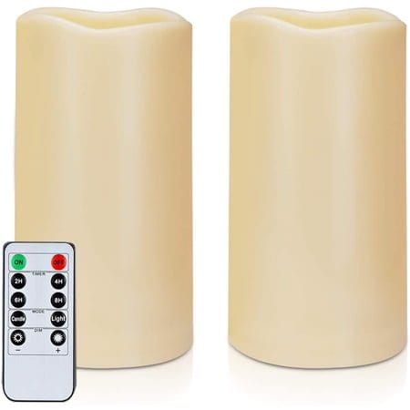 Amagic Waterproof Flameless LED Pillar Candles 2pk