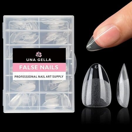 UNA GELLA Short Almond False Nail Tips 216pc