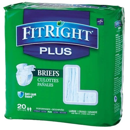 FitRight Extra+ Briefs Large 48-58 in 20 Count