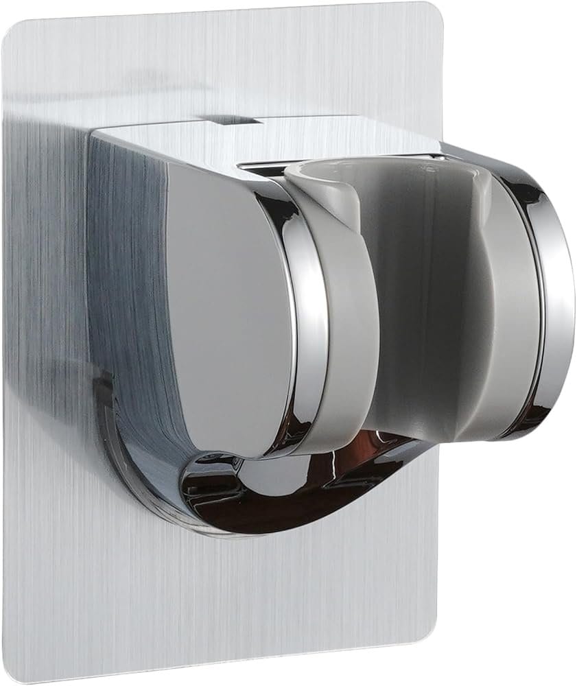 GwernKB Adhesive Shower Head Holder Silver 2-Pack