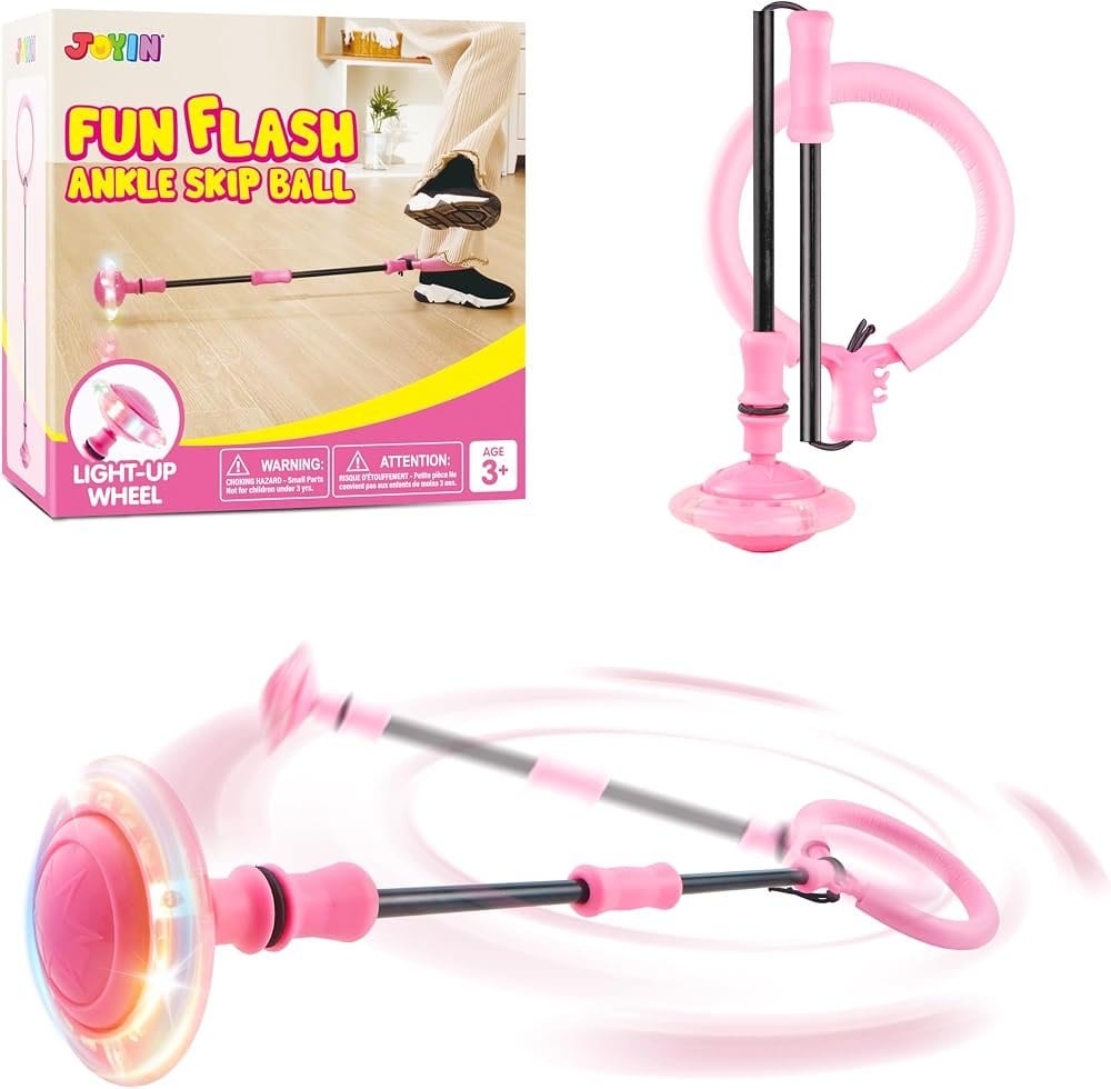 JOYIN Fun Flash Ankle Skip Ball Light-Up Pink