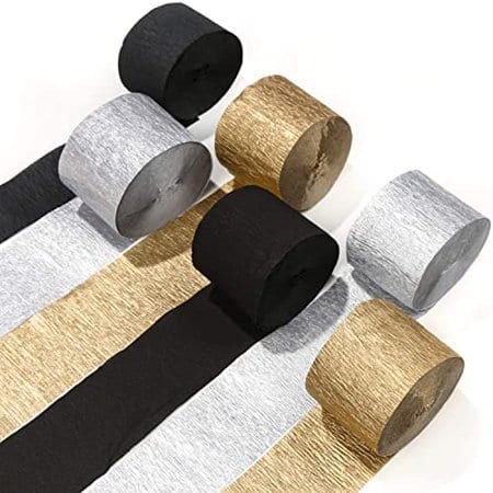 PartyWoo Blue Crepe Paper Streamers 4 Rolls 328ft