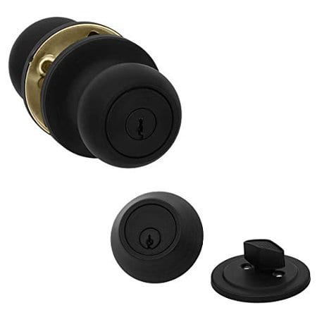 Basics Exterior Knob & Deadbolt Set Matte Black