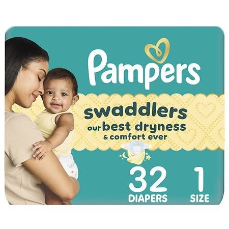 Pampers Swaddlers Diapers Size 1, 32 Count