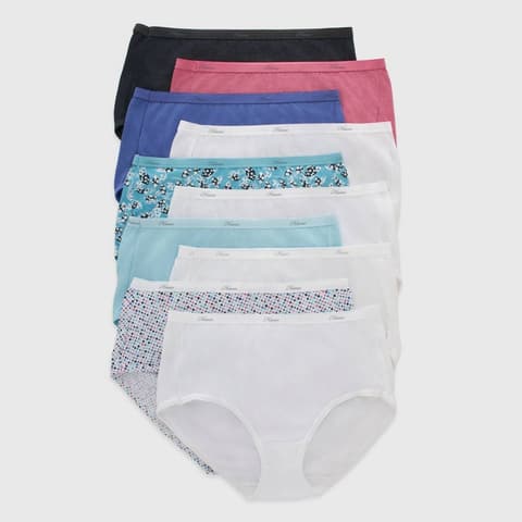 Hanes Women's Cotton Tagless Briefs 10-Pack Size 7