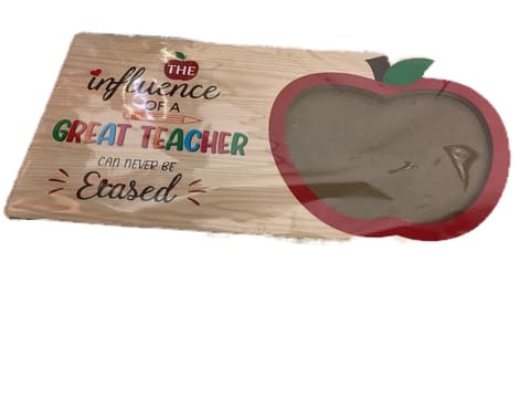 Teacher Wood Picture Frame, Apple Photo Opening