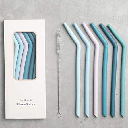Nightingale Silicone Straws Set with Cleaning