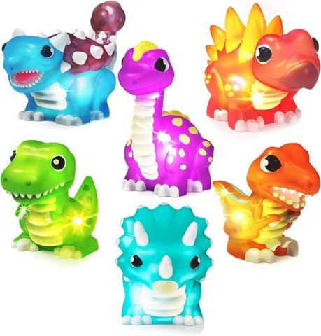 Tub Works Dinos Light Up Bath Toys 6 Pack