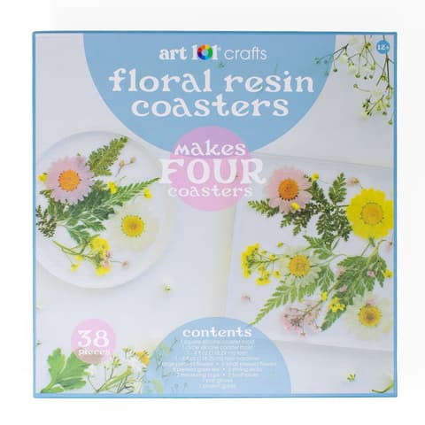 Art 101 Crafts Floral Resin Coaster Kit, 38 Pc