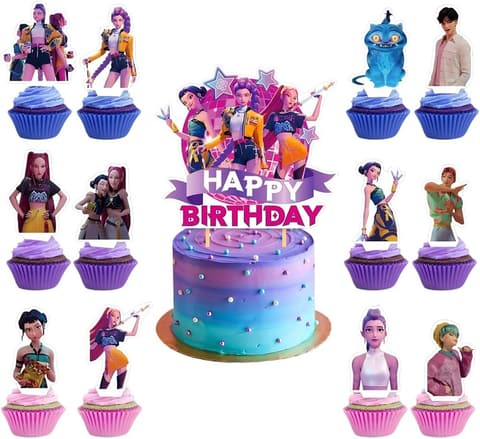 KPop Demon Hunters Style Cake Topper Set 25 Pcs